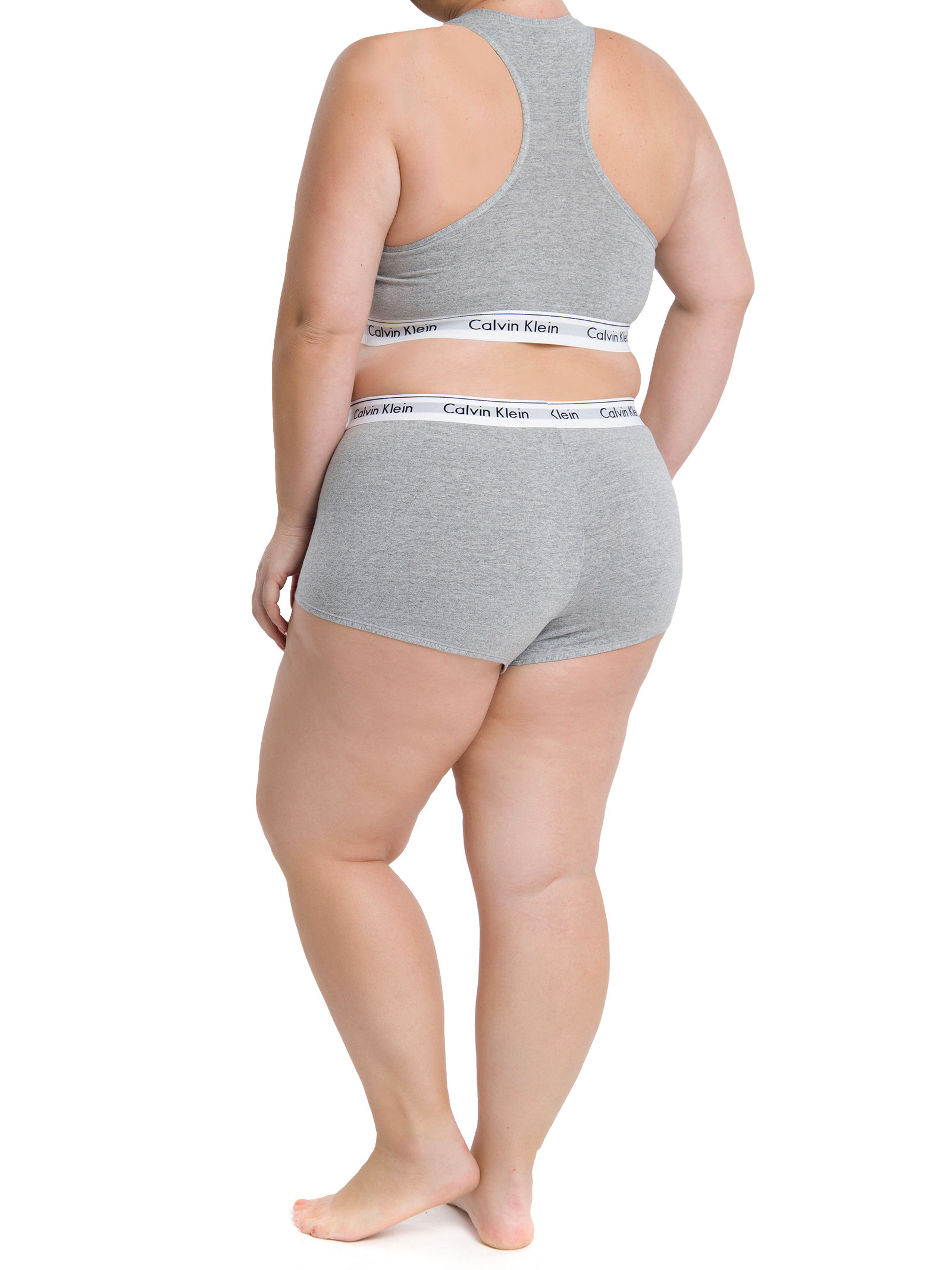 Top Feminino Nadador Elástico com Logo Plus Size Underwear Calvin