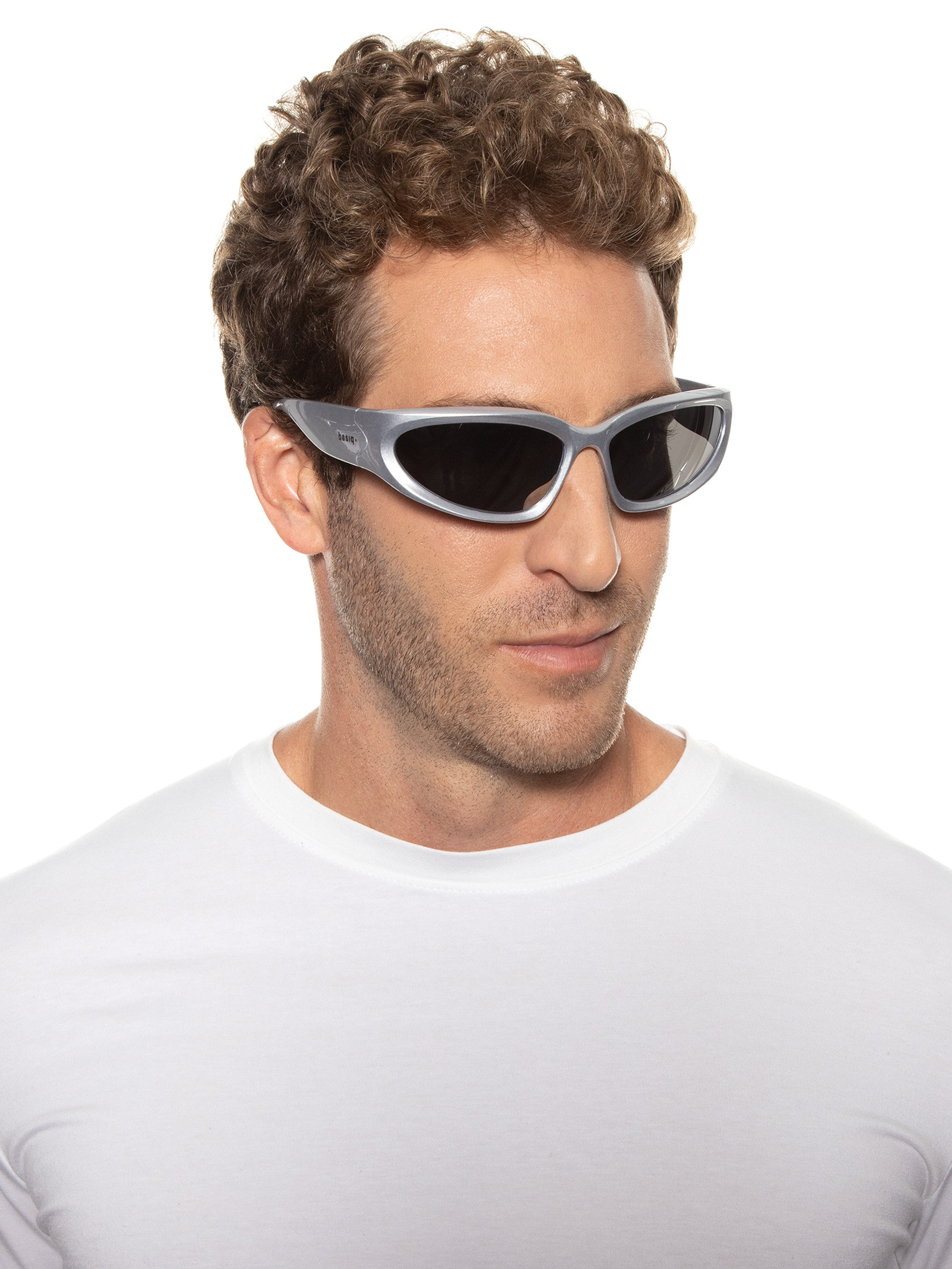 Óculos De Sol Masculino Y2K Retangular Lente Espelhada - Basiq Men - Prata  - Oqvestir