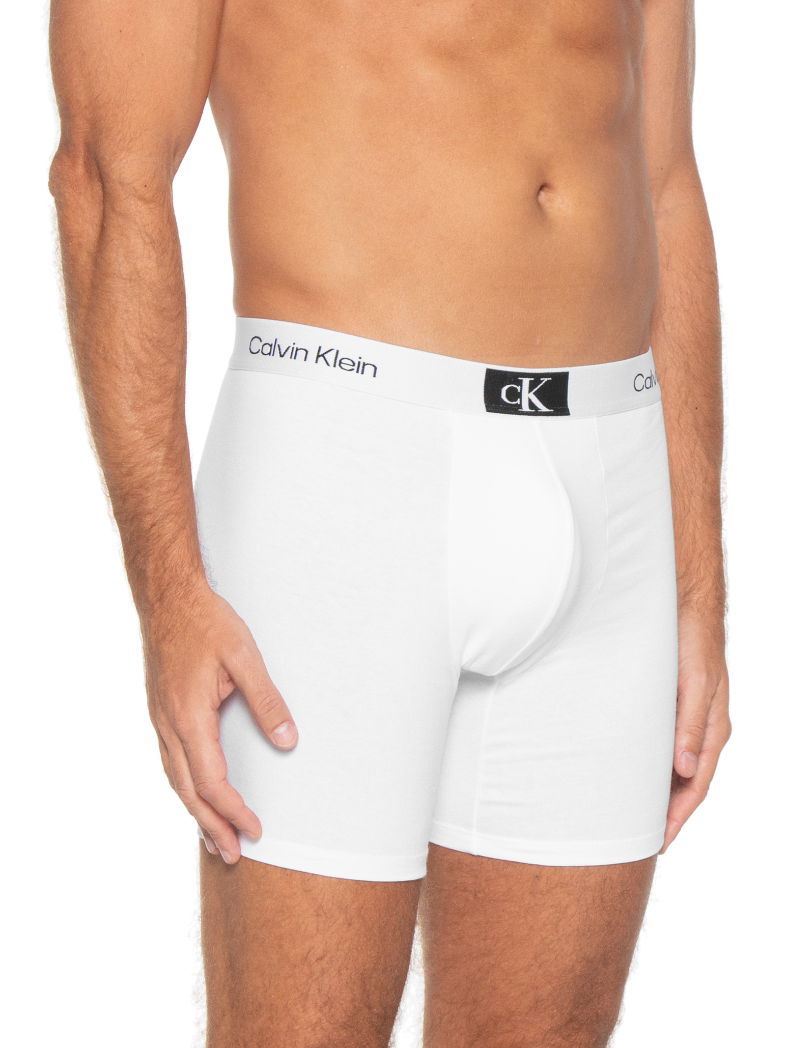 Cueca Long Boxer Cotton - Calvin Klein Underwear - Branco - Oqvestir