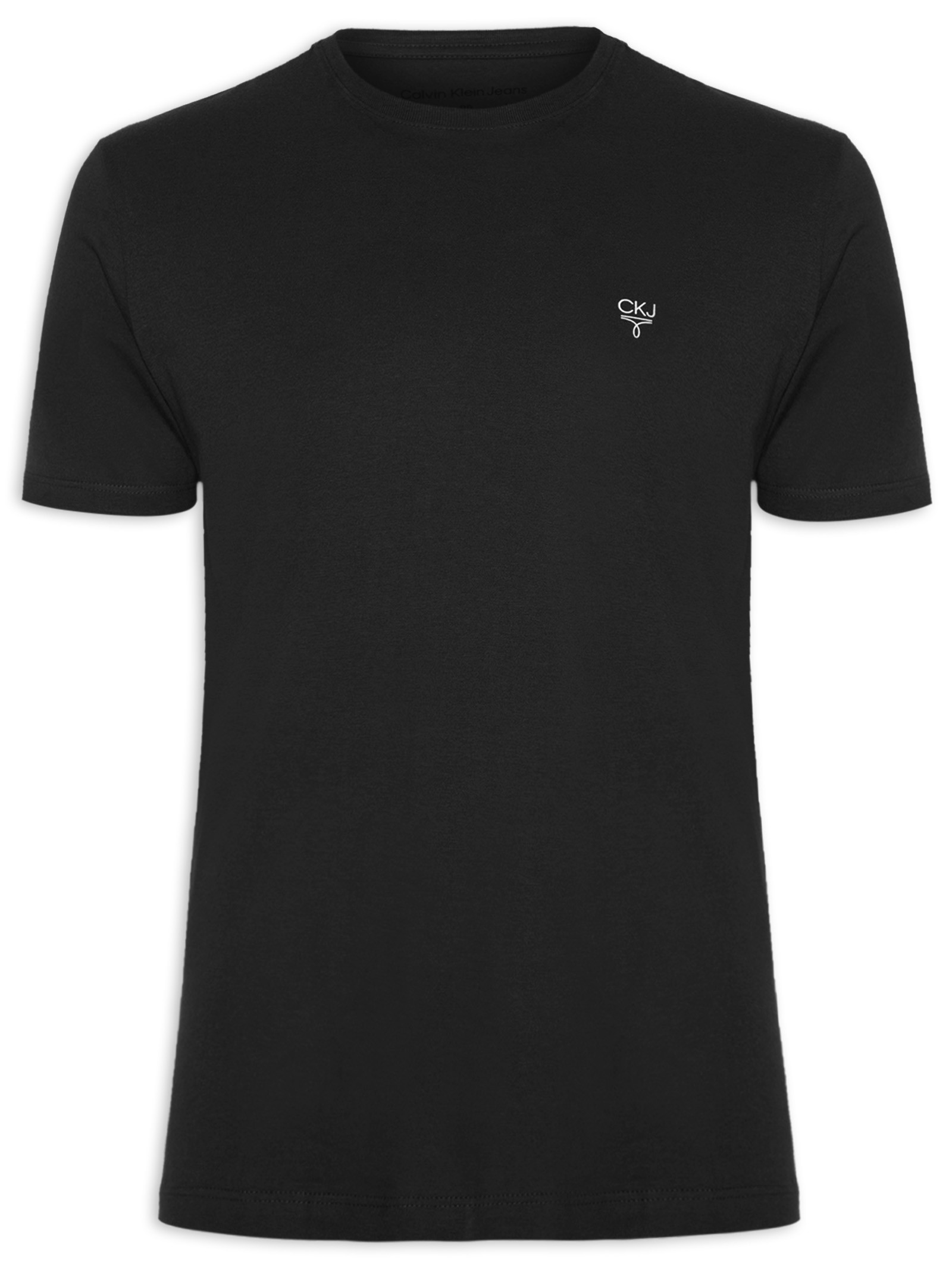 Camiseta Calvin Klein Jeans Masculina Black Omega Logo Branca
