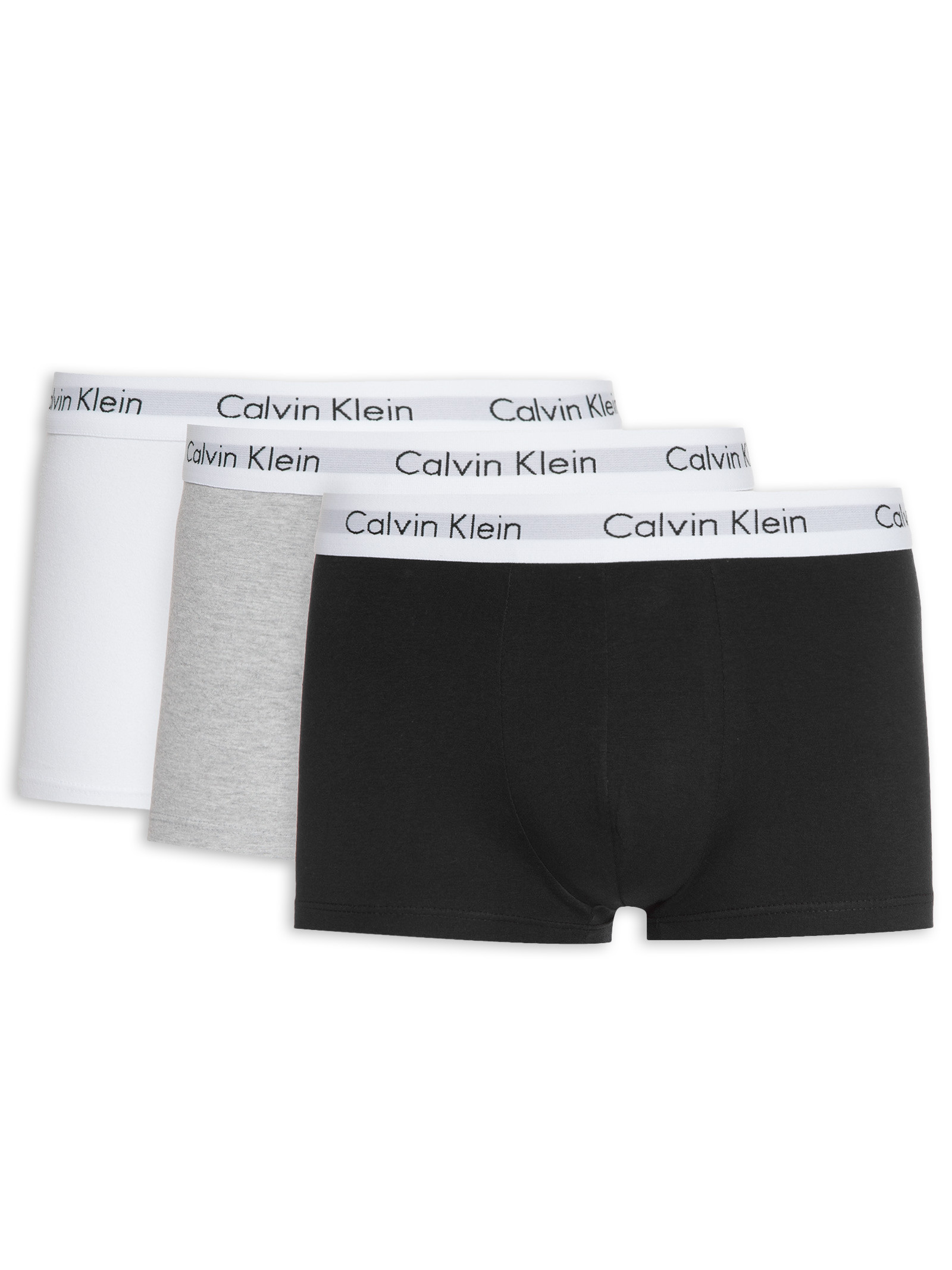 Kit C/ 3 Cuecas Calvin Klein Boxer Low Rise Trunk Preta Elástico