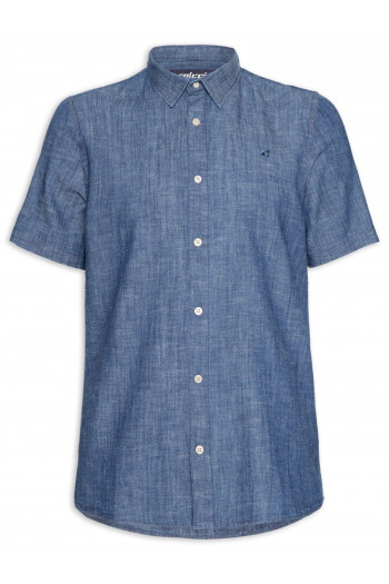 Camisa Masculina Jeans Relax - Azul