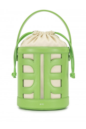 Bolsa Fei Leather Cutout Bucket Bag - Verde