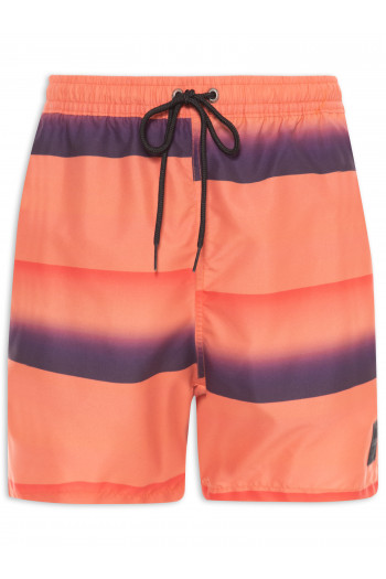Short Masculino Nylon Beach Gradient Stripes - Laranja