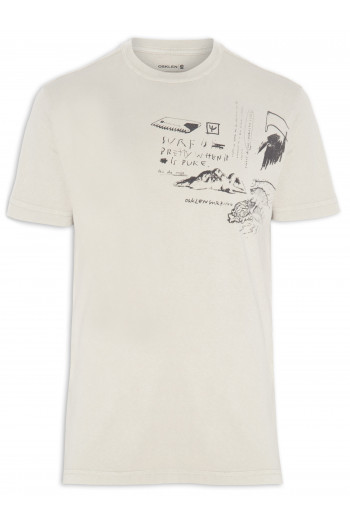 T-shirt Masculina Stone Surf Sketch - Bege