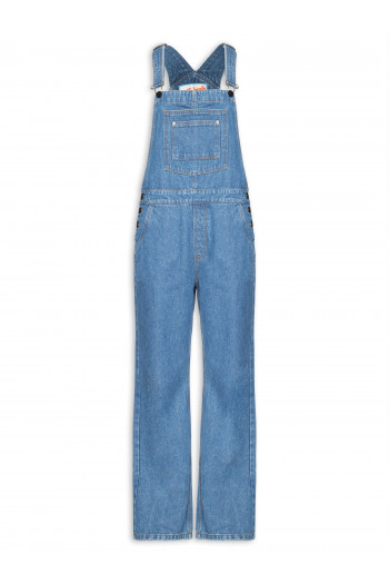 Macacão Feminino Jeans Longo De Alça - Azul