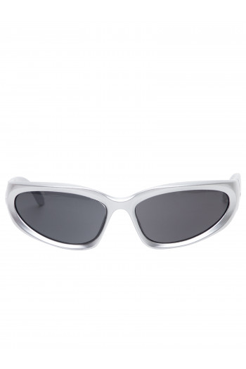 Óculos De Sol Masculino Y2K Retangular Lente Preta - Prata
