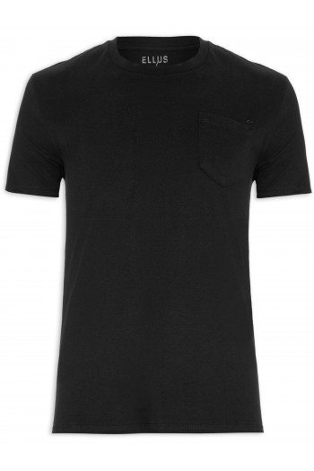 T-shirt Masculina Cotton Fine Easa Pocket Classic - Preto