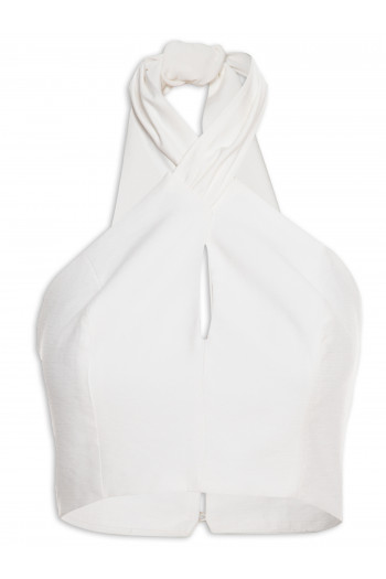 Blusa Feminina Transpassada Decote V - Branco