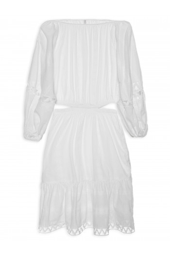 Vestido Tecido Bordado Monaco - Off White