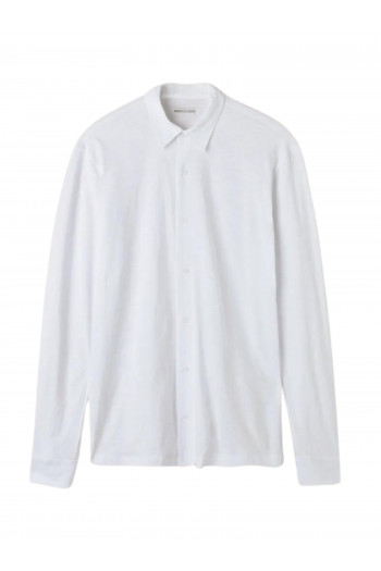 Camisa Manga Comprida Em Algodão Slub - Branco