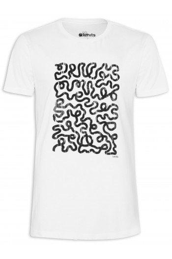 T-shirt Touch Textura Labirinto - Branco