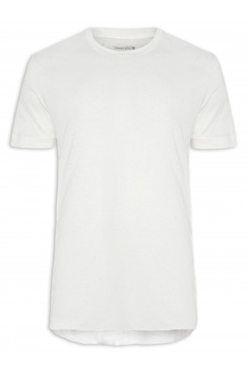 T-shirt Masculina Light Linen Manga Curta - Off White