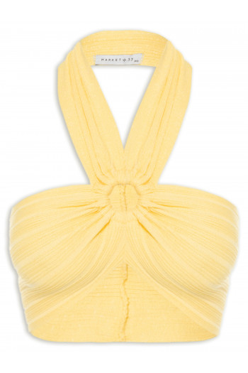 Blusa Cropped Tricot - Amarelo