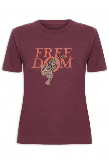 Camiseta Feminina Freedom - Vinho