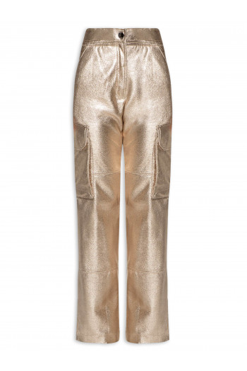 Calça Feminina Metalizada - Dourado