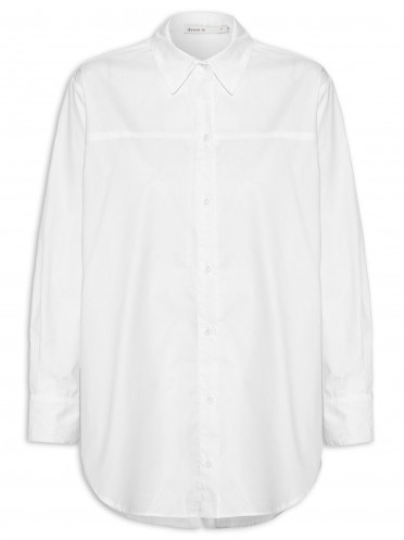 Camisa Feminina Algodão Punho - Branco