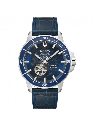 Relógio Bulova Marine Star Masculino Couro Azul 96A291N
