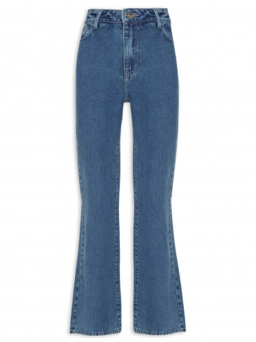 Calça Feminina Jeans Wide Leg - Azul