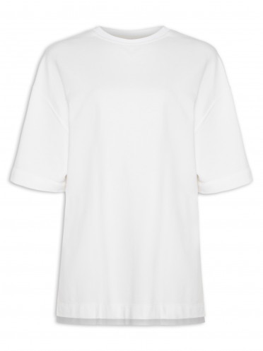T-shirt Feminina Moletom - Off White