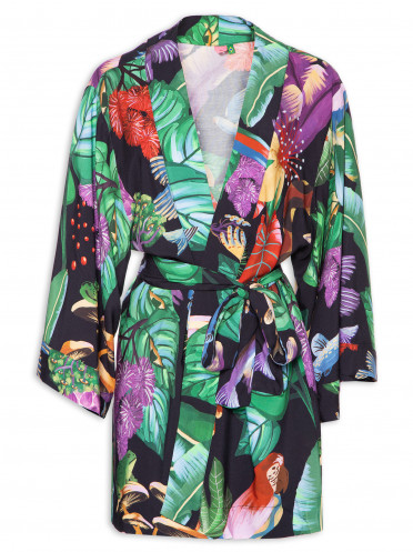 Kimono Feminino Caminho Yawanawa - Preto