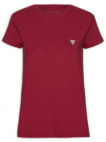 T-Shirt Feminina Etiqueta Triângulo - Vermelho