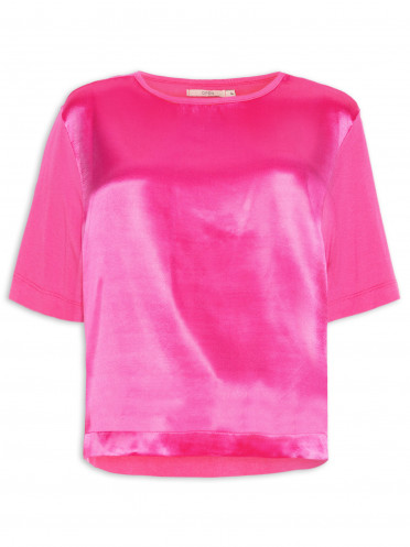 Camiseta Feminina Acetinada - Rosa
