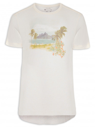 T-shirt Masculina Light Linen Paisagem - Off White