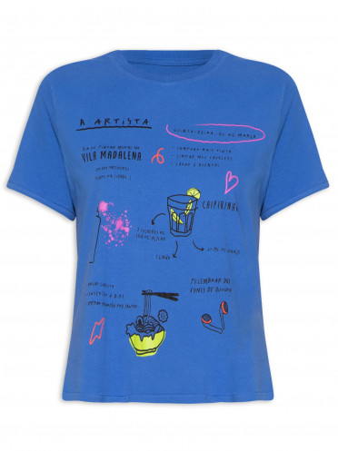 T-shirt Feminino Slim Artista - Azul