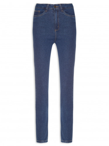 Calça Feminina Jeans Skinny Cintura Média - Azul 