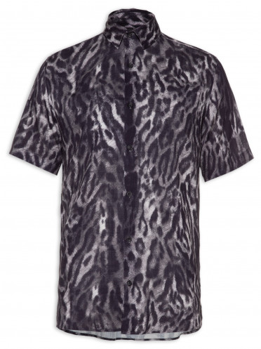 Camisa Masculina Leopard - Preto
