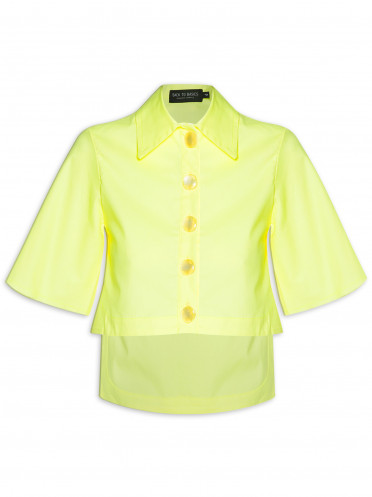 Camisa Cropped Sarja Jackie - Amarelo