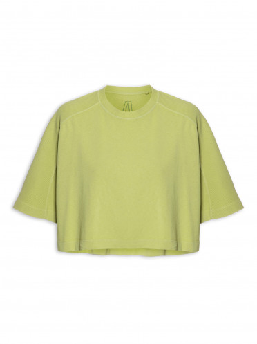 T-shirt Feminina Cropped Texturas - Verde