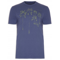 T-Shirt Masculina Cotton Fine Paited Trees Classic - Azul